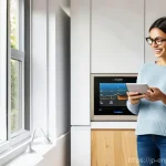 에너지 배분을 위한 데이터 분석 활용법 - **Prompt 1: Empowered Home Energy Management**
    A bright, modern home interior during the day. A ...