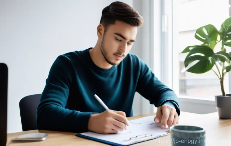 에너지 배분의 경제적 이점 - **Prompt:** A young adult, either male or female, sitting at a perfectly organized, minimalist desk ...