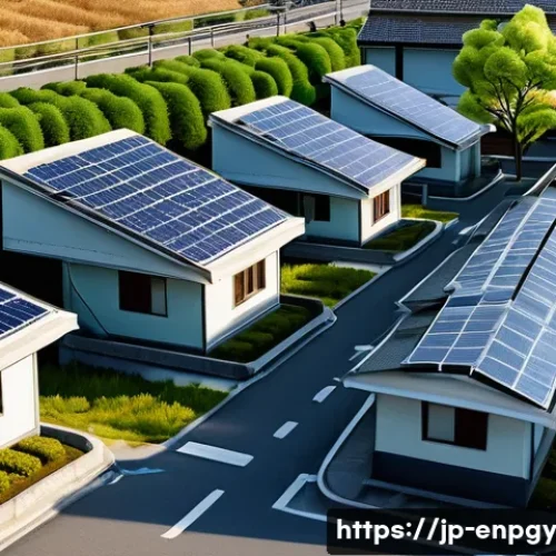 지속 가능한 에너지 배분을 위한 혁신 사례 - A modern Japanese rural town featuring a community-based microgrid