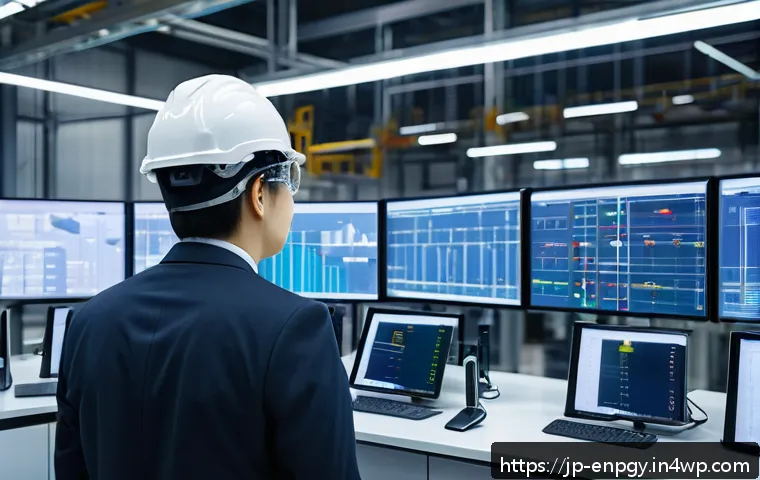 에너지 배분 최적화를 위한 비즈니스 모델 - A modern industrial factory interior equipped with numerous smart sensors installed on machines and ...